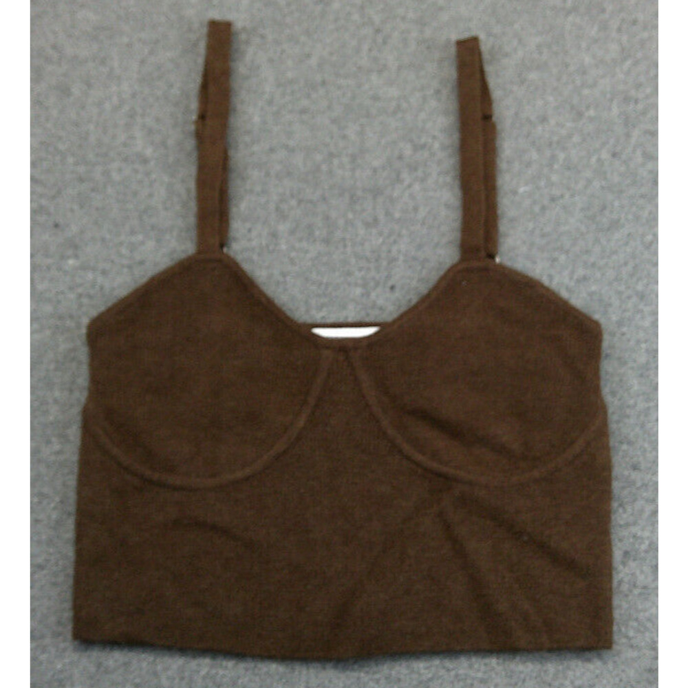 Noisy May Madison Crop Knit Tank Top Brown Size Small NWT